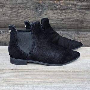 Cole Haan Hara, City Minimalist, Suede, Sleek V-notch Side Cutouts Booties 6M